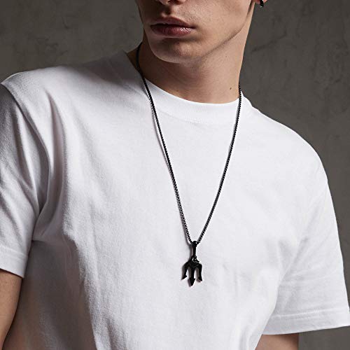 Hisatan Poseidon Trident Pendant Stainless Steel Ancient Greece Amulet Necklace for Men, Gift for Sailor3