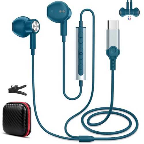 Auricolari USB C, Auricolari In-Ear, Cuffie con Cavo con Microfono