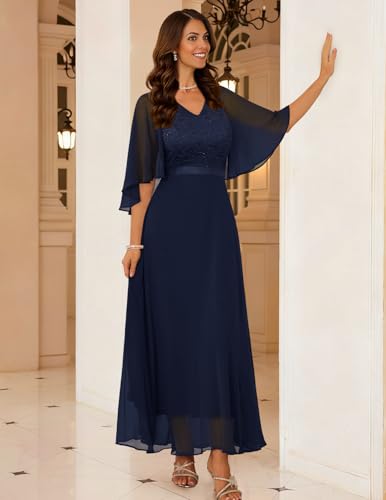 Image of DRESSTELLS Wedding Guest Maxi Dress Mother of Bride 2026 Fall Evening Gown