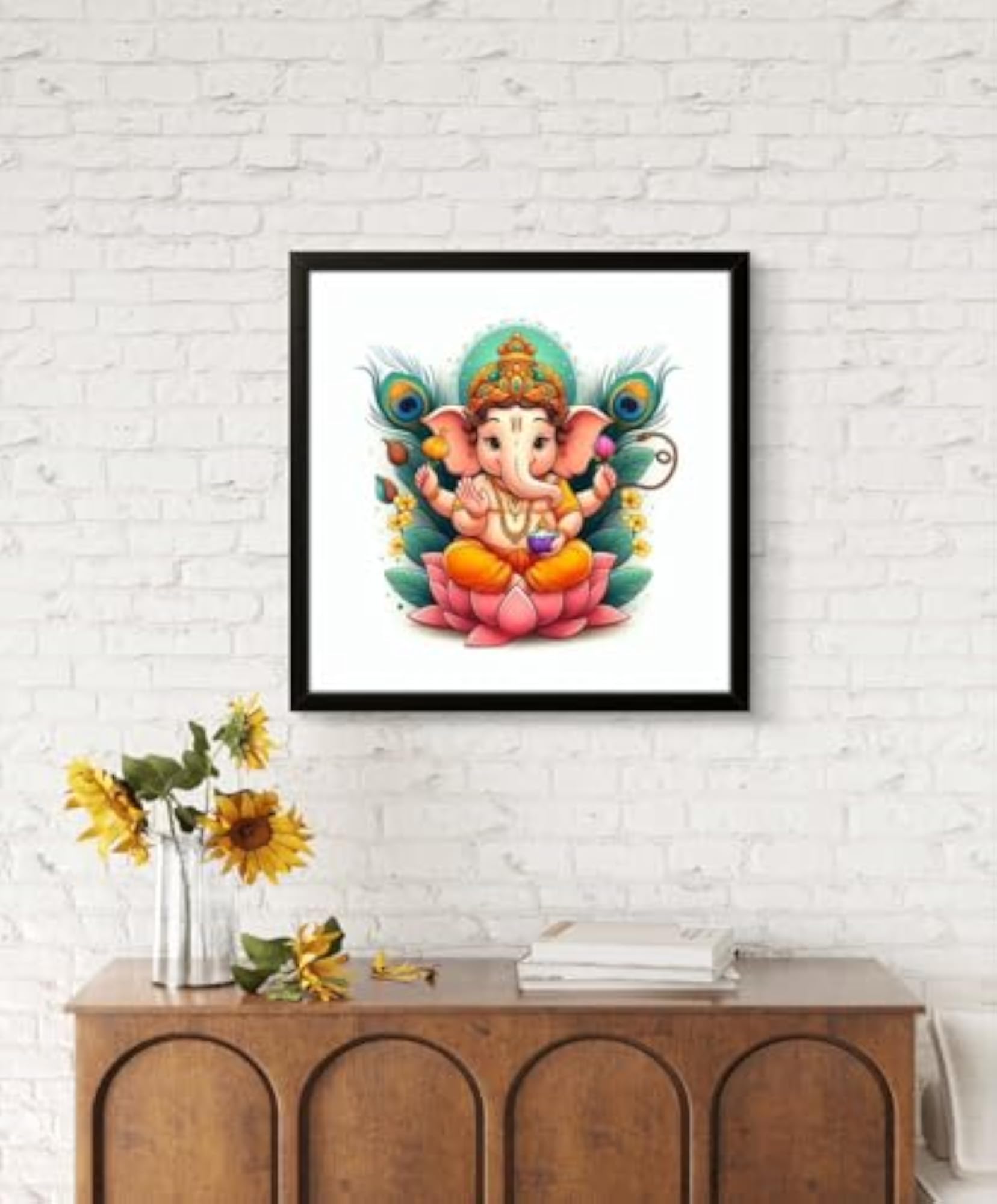 Ganesha Idol Wall Art Photo Frame for Home Decor