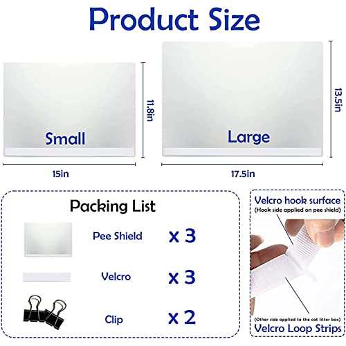 3 Pcs Cat Litter Box Pee Shields, Easy Clean Anti-Splashing Flexible Litter Pan Pee Shields For Open Top Litter Pan - Litter Box Not Included #TOP2