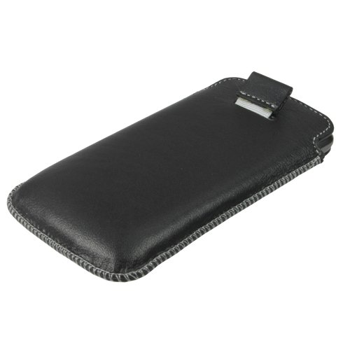 Igadgitz Nero Vera Pelle Pouch Custodia Case Cover...