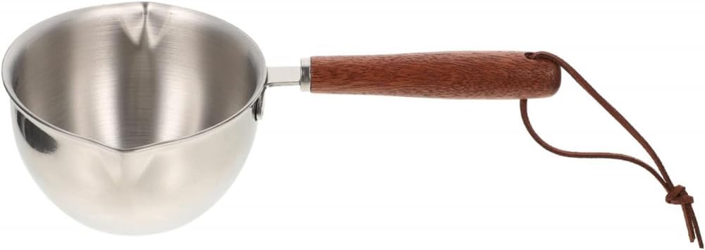 Pour Oil Small Pot Mini Oil Pan Water Ladle Metal Sauce Pot Kitchen Baking Pan Induction Pot Melting Pot Butter Melting Pan Milk Warmer Pot Non Stick Stainless Steel Milk Jug-Silver||20X10.5X6CM(20X10