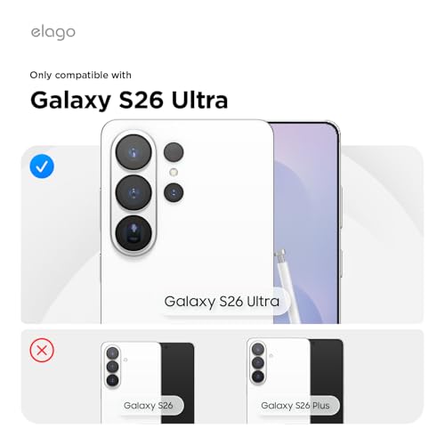 Image of elago Magnetic Silicone Case Compatible with Samsung Galaxy S26 Ultra Case, Compatible with MagSafe Accessories, Protective Cover, Shockproof, Slim, Anti-Scratch Soft Microfiber Lining (White)