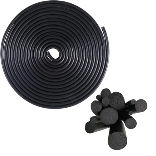 5 m Fugen-Dichtschnur 6mm – EPDM Schaum Rundschnur schwarz, Fugenfüllprofil für Tür- und Fensterdichtung, Wand- und Deckenfugen