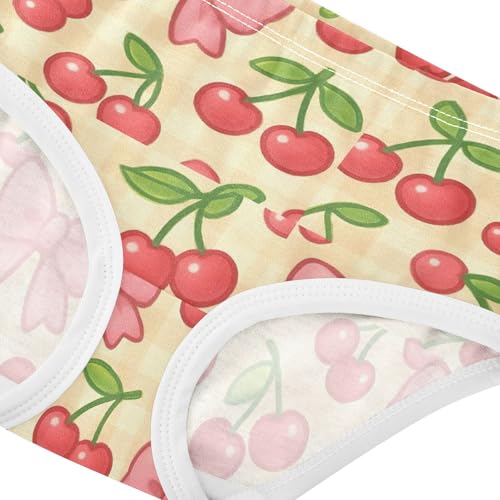 Joisal Girls Underwear Toddler 2t Cotton Cute Panties Girl Funny Briefs Kids Undies Cute Red Cherries Pink Bows4