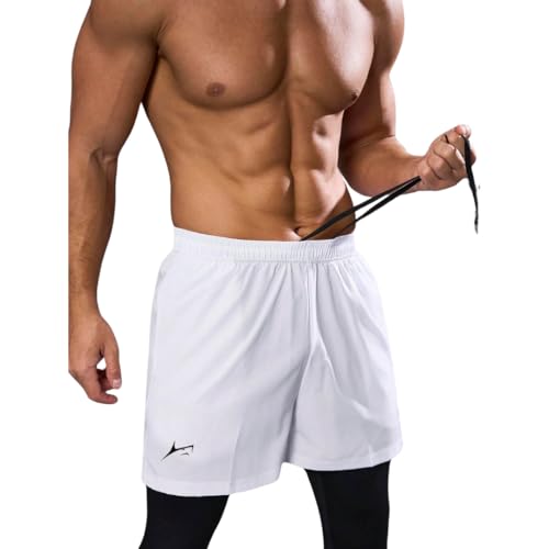 Image of PROSHARX 2 in 1 Active Dual Pants | Men's 2 in 1 Running Pants, Gym Workout Compression Pants for Men Training Athletic Pants
