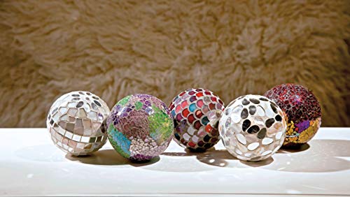 IMAX 1994-5 Abbot Mosaic Deco Balls - Set of 5 Ball Sculpture Figurines as Decorative Accessories for Parties, Banquet Halls, Reception Areas. Craft Supplies - Thumbnail 2