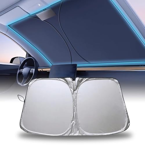 Windshield Sun Shade for Nissan Sentra 2010-2025, [Nano Ice-Crystal Coatings] Heat & UV Block, Foldable Sunshade Car Accessories with Storage Bag,Titanium Silver-140 * 70