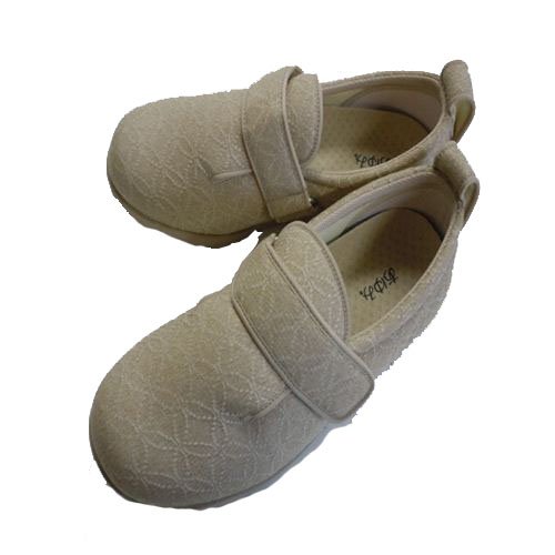 介護シューズ あゆみ ダブルマジックII雅 施設・院内用 レディース ベージュ 3Lサイズ(25.0~25.5cm) 足囲3E 両足