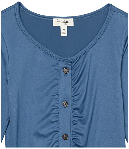 Image of Speechless Girls' Long Sleeve Ruched Button Up Top
