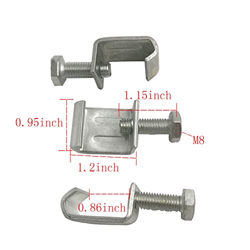 Ginyrerd 10Pcs Galvanized Steel M8 Clamp G Clamp Duct Flange Clip For Rectangular Tube Connection,Silver #TOP1
