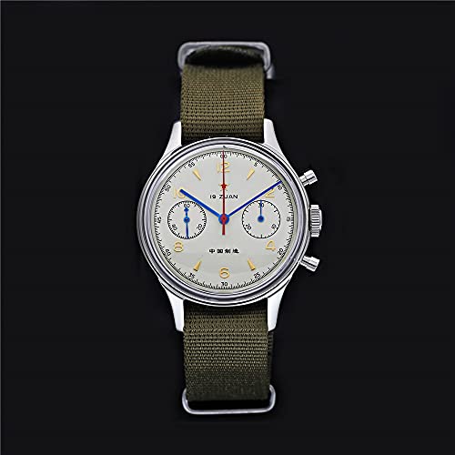 Image of SEAKOSS Men Classic 38mm Pilot Chronograph Watch Seagull 1963 ST1901 Mechanical Movement Wristwatches Sapphire Crystal Acrylic Glass Mirror Stainless Steel Case