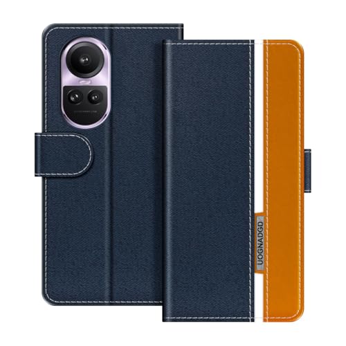 UOGNADGD ���U�[�P�[�X OPPO Reno 10 Pro 5G Global �Ƃ̌݊������� �}�O�l�b�g���t���b�v�J�o�[ �X�^���h���J�[�h�z���_�[�t�� �Ռ��ی�Ή� (�u���[)