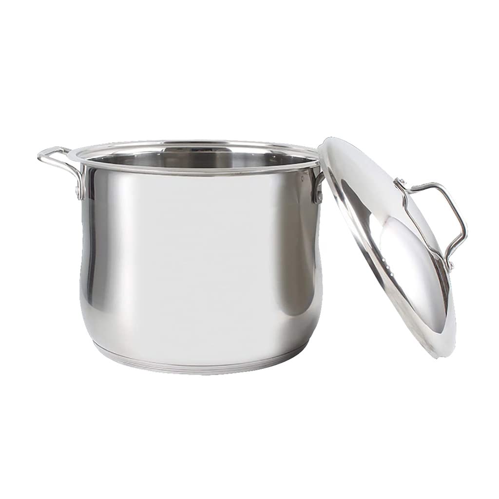 Olla grande de acero inoxidable, olla resistente para guisos, apta para todas las estufas, 21 L