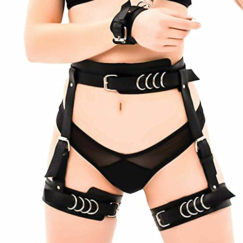 Allovme Punk Leather Body Belt Suspenders Lingerie Gothic Garter Belts #TOP1