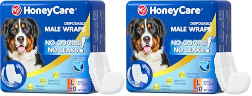 Image of All-Absorb Male Dog Wrap, Large | 50 Count | Pack of 2