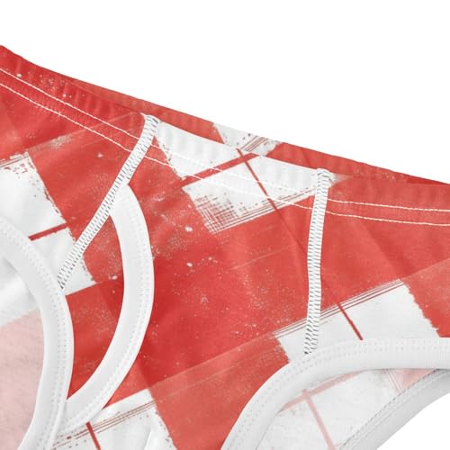 KLL Red & White Checked Christmas Little Boys Comfort Nighttime Underwear Breathable Undies4