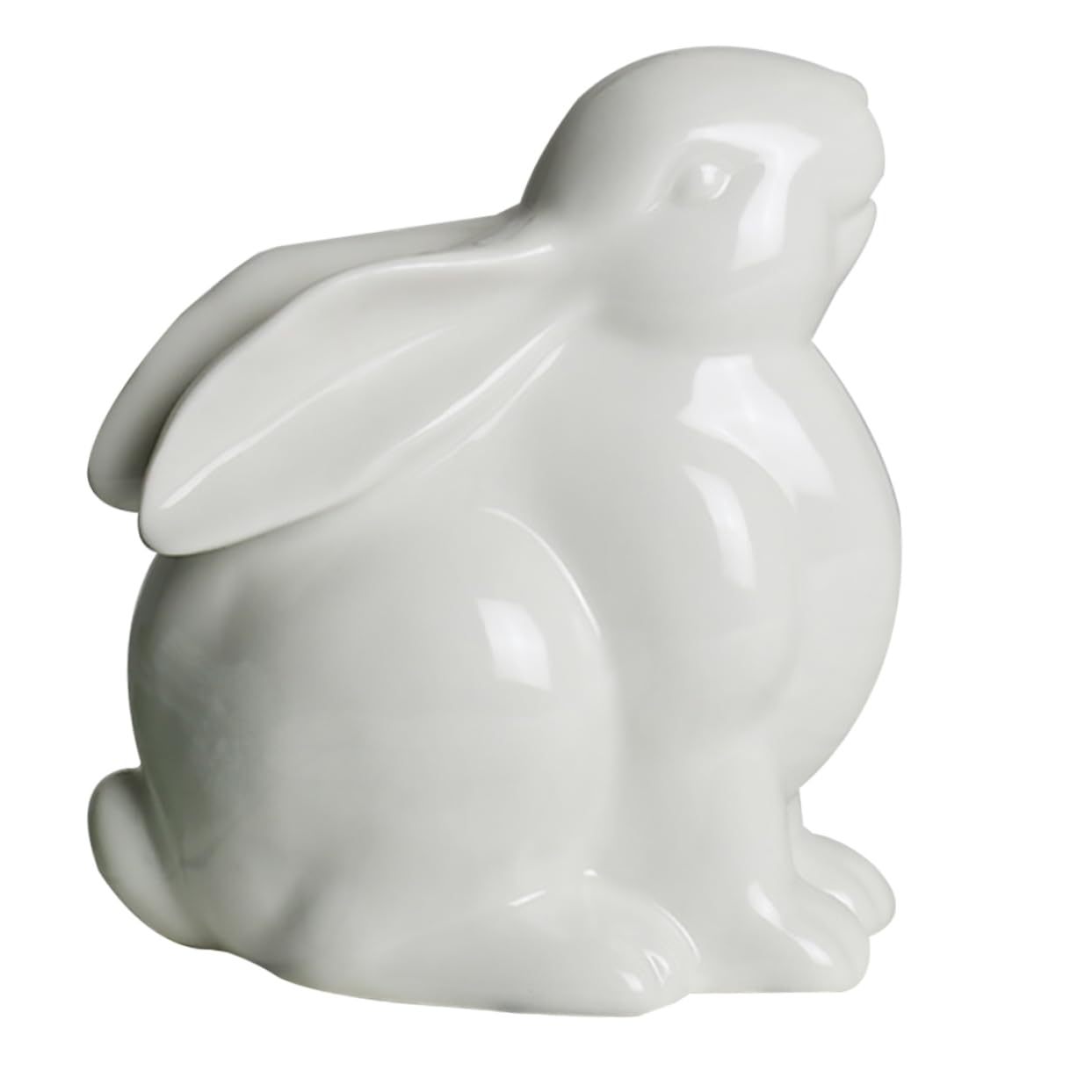 Amosfun Ceramic Rabbit Ornament 5.1X4.7X2.6 Inch Porcelain Bunny Decoration for Home Living Room Tv Cabinet Wine Shelf Decorative Crafts