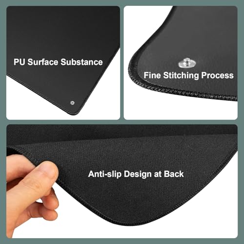 Image of Grounding Mat Foot Pad, 11.8x23.6 Inch, Black, Polyurethane, Women's Health, Desk Pad