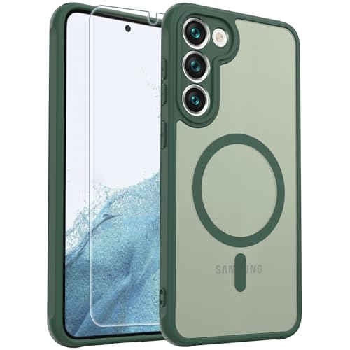 Coque Samsung S23 Plus Magsafe verte avec protège-écran mat 6,6"