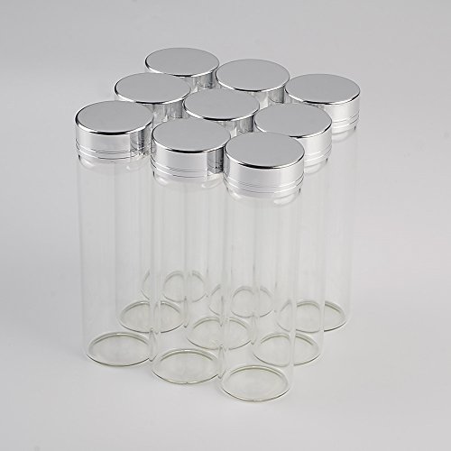 Jarvials無料配送50個セット50ml明るい銀色アルミニウム蓋 ガラス瓶,小物 茶の葉 ふんま つ キャンディ えきたい とうがらし調味料貯蔵し,絶妙で美しい DIYホリデーギフト結婚式の装飾小さな贈り物最良の選択 (50ml, 銀色)