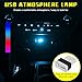 Augeny 4 PCS USB LED Car Interior Atmosphere Lamp, Plug-in USB Decor Night Light, Portable Auto Ambient Lighting Kit, Universal Vehicle Interior Accessories for Most Cars (Blue+Ice Blue+Red+Purple)