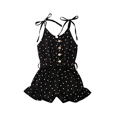 Toddler Kid Baby Girl Strap Sleeveless Romper Halter Heart Jumpsuit Bodysuit Shorts Overalls Summer Outfits Set