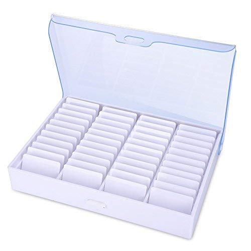 Strass Nagelbox, 56 Fächer, Transparent & Abschließbar – Mit 80 Etiketten, Für Diamantmalerei, Perlen & Schmuck