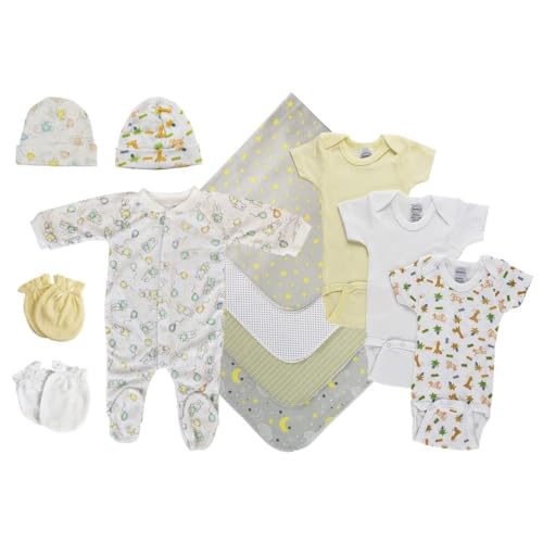Bambini NC-0541S Unisex Baby 12 Piece Layette Sets White & Yellow - Small