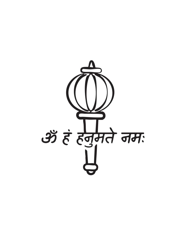 Temporary Tattoo Stickers Hanuman Blessing for Back, Forearm, Biceps, Neck 2 x 2inches-image-2