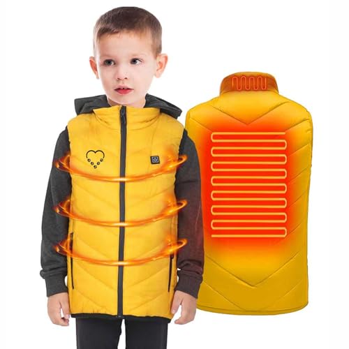 Boy Girl Heated Gilet Kids Waterproof Heating Vest USB Heated Jacket 3 Temperature Levels Body Warmer Winter Waistcoat