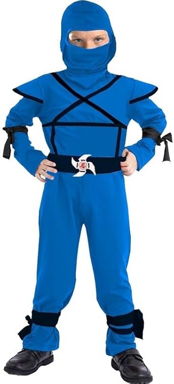 Kids Ninja Costumes with Full Ninja Weapon Toy Set Ninjas Costume Outfit Halloween Dress Up for Ninja Role Play Party