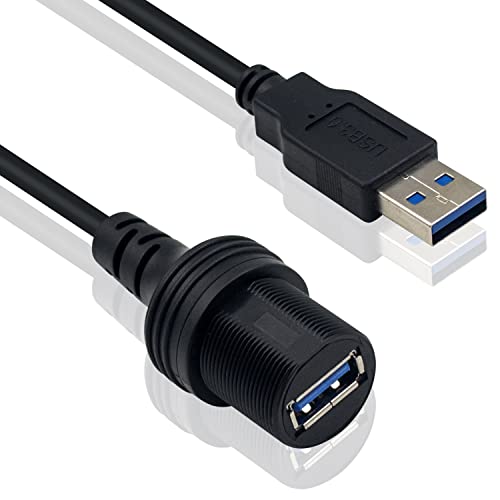 Cable de extensión redondo USB 3.0 empotrable Duttek cable macho a hembra para salpicaderos 2