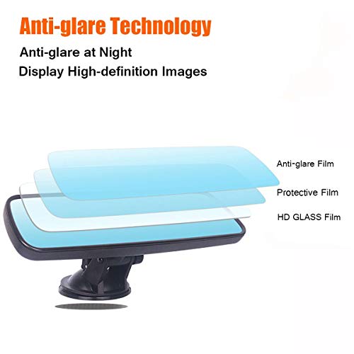 image for Wontolf Anti-glare Rear View Mirror Suction Cup Rear View Mirror Unive