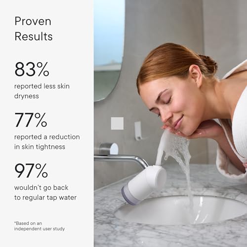 Image of Qure Skincare Bathroom Sink Filter Water Faucet for Skin, Reduces 99% Chlorine and Heavy Metals, Skin Hydration in 4 Weeks, Reduces Build-Up, Balances pH, Softer Skin & Hair - White
