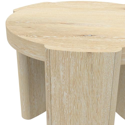 Alpine Furniture Sloane 20 in. W Round Wood End Table in Natural Driftwood - Image 7