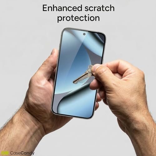 Image of CaseCandy - (Pack 2) Tempered Glass Screen Protector Guard for Google Pixel 9A / Pixel 10A (6.3 inch Screen Size) - 9H Hardness, Military Grade, Anti-Static, Easy Installation Kit - Fingerprint Working