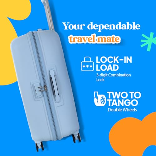 Image of American Tourister Ivy 2.0 | Medium Size Check-in Trolley Bag (68 cm) | 360 8 Wheel Travel Luggage | Hard Case Polypropylene (PP) Suitcase | Combination Lock | Blue Frog