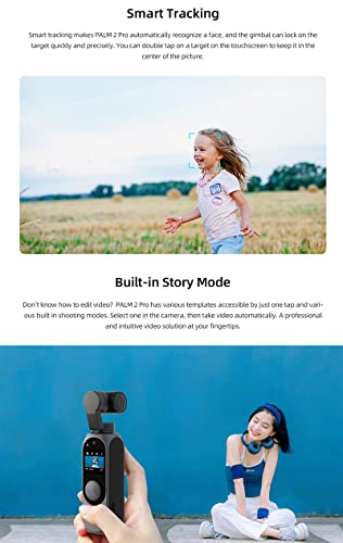 Image of FIMI Palm 2 Pro 4K Handheld 3-Axis Gimbal Camera with D1 /2 inchCMOS, 4K Video, Pocket-Sized, Smart Tracking, 12MP Photo, 3xZoom, 2600mAh Action Camera for Vlog & YouTube