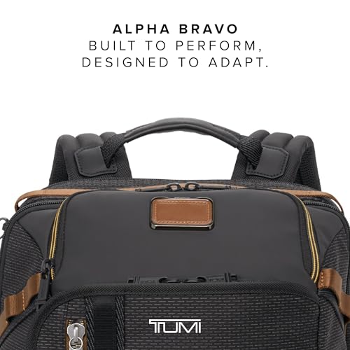 tumi - alpha bravo detrick backpack - multi-compartment travel gear - adjustable straps amp easy to carry - black onyx