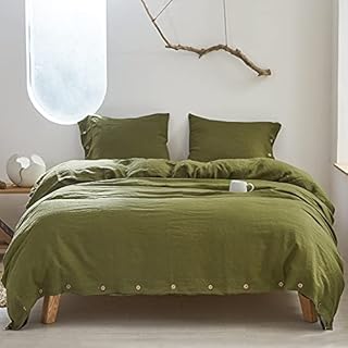 Simple&Opulence 100% Pure Linen Duvet Cover Set with Coconut Button Closure, 3 Pieces Soft Home Accessories Bedding with 1 Comforter Cover and 2 Pillowcases(King 230cm x 220cm,Linen)