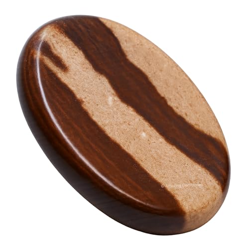 Image of Amazing Gemstone Narmada Shiva Lingam Worry Stone, Healing Crystals - Piedra Crystal Fidget for Gift, Meditation, Calming, Relaxation, Stress Relief