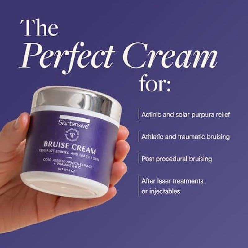 SKINTENSIVE Arnica Bruise Cream for Thin Skin - Moisturizing, Vitamin K C and E, Skin Renewal, 4 Oz 4 Ounce (Pack of 1) 상세이미지 7