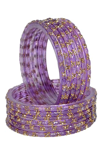 Image of Swara Creations Glass Bangles set for Women | Zirconwork Golden Raindrops Bangles Collection | Ethnic, Festive & Special Occassions(12Pcs)(SKU287)