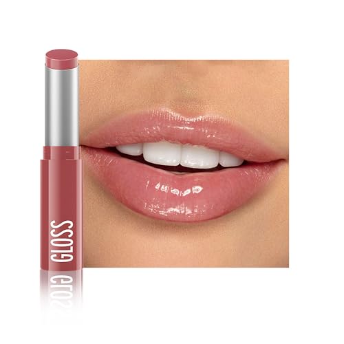 Image of 1Pc Pale Pink Butter Lipstick Tinted Lip Balm, Shine Moisturizing Plumper Lipstick for Women, Natural Nourishing Hydrating Lip Gloss Stain for Dry Lips, Lightweight Lip Liner Care Vegan Makeup