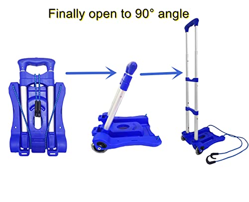 Carretilla plegable de aluminio con ruedas de goma azul miniatura 7