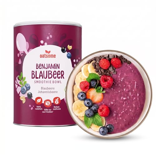OATSOME Benjamin Blaubeer | Smoothie Bowl Mit Blaubeere & Johannisbeere | Bio & Vegan | 100% Natürlich & Ohne Zuckerzusatz + Aroma | Einfache Zubereitung | Frühstück | Gefriertrocknung | 400g