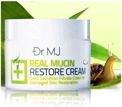 Dr.MJ Real Mucin Restore Cream White cream snail treat acne, reduce the appearance of dark spots and dark uneven skin tone, wrinkles and scars caused by acne, 50 ml. by kaorea