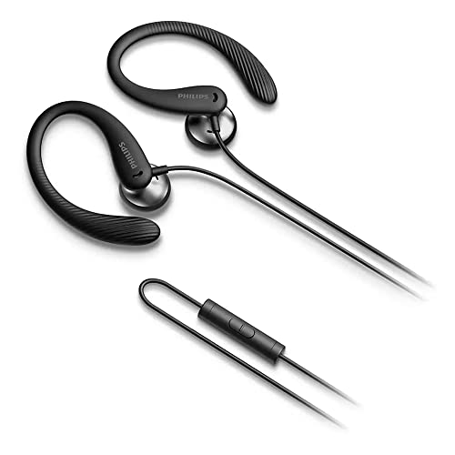 PHILIPS Audio TAA1105BK/00 Sports Headphones with Microphone, In-Ear Headphones (Flexible Ear Hook, Bass Beat Vent, IPX2 Sweat Resistant… – Ansicht 6
